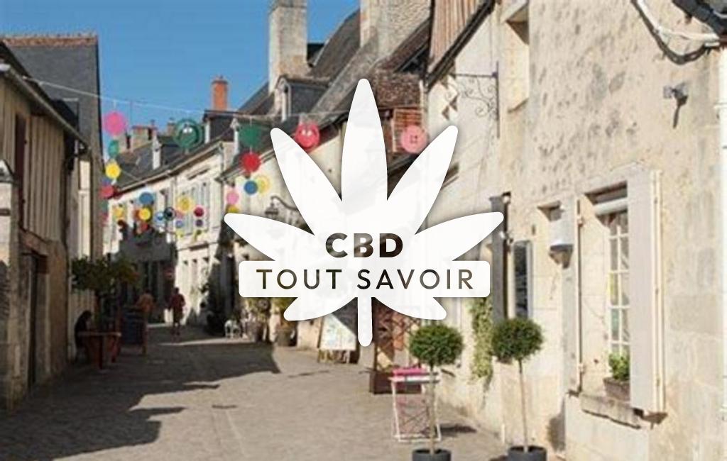 Village à Pont-de-Ruan avec feuille Cannabis CBD