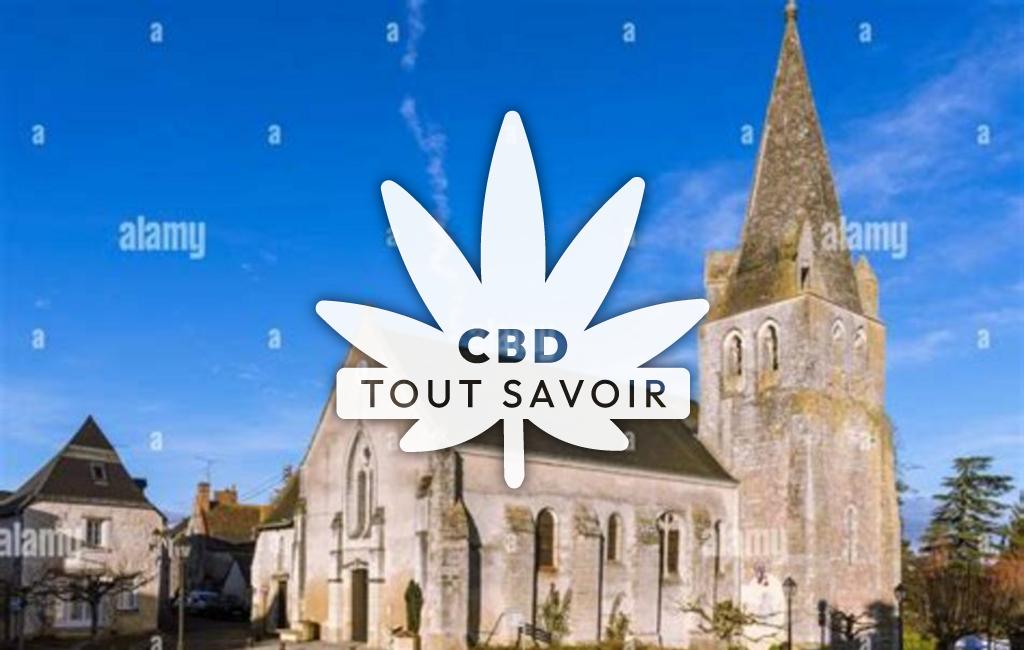 Village à Thilouze avec feuille Cannabis CBD