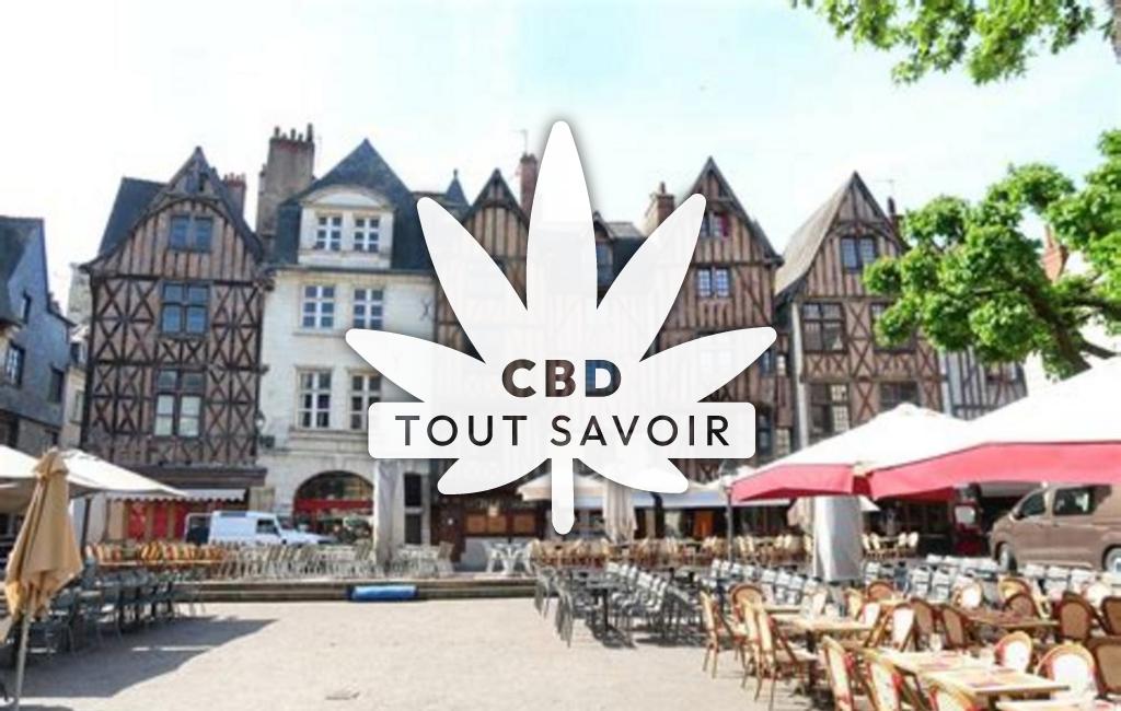 Village à Athee-sur-Cher avec feuille Cannabis CBD