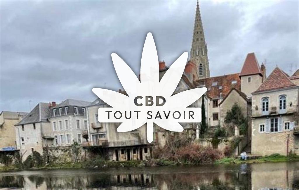 Village à Yzeures-sur-Creuse avec feuille Cannabis CBD