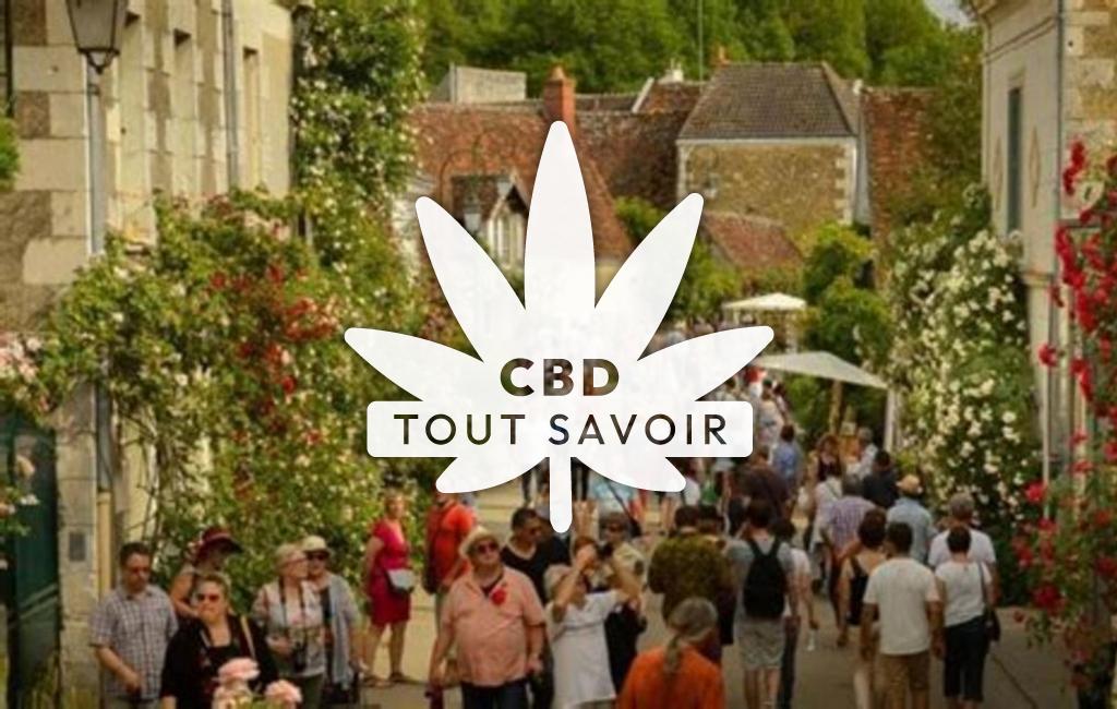 Village à Chedigny avec feuille Cannabis CBD