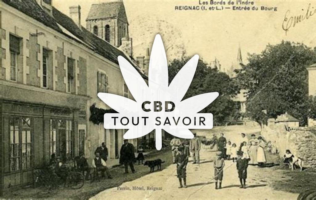 Village à Reignac-sur-Indre avec feuille Cannabis CBD