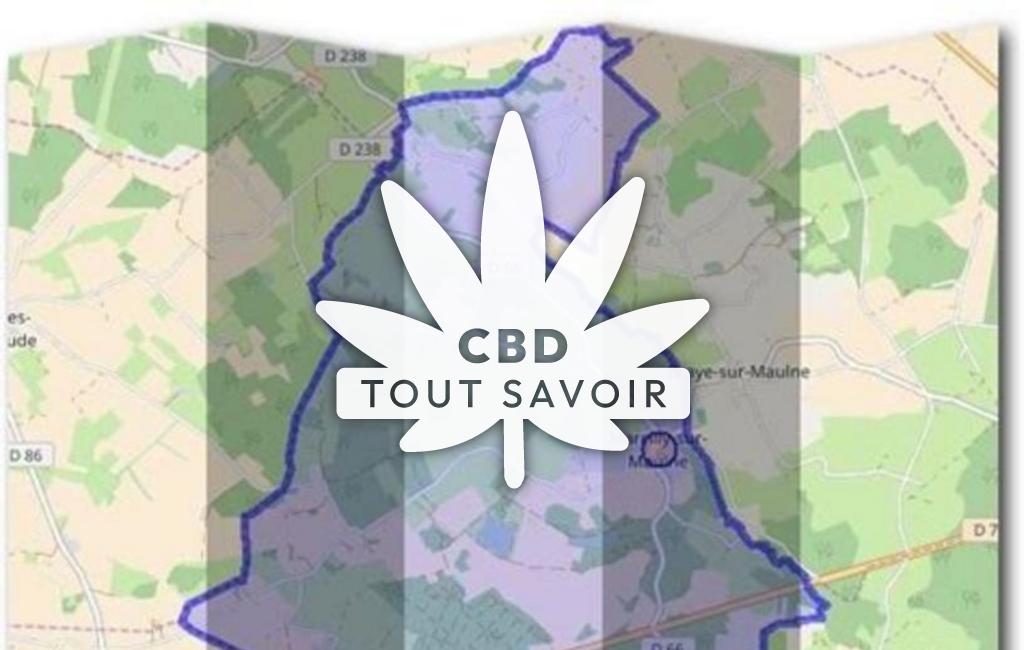 Village à Marcilly-sur-Maulne avec feuille Cannabis CBD
