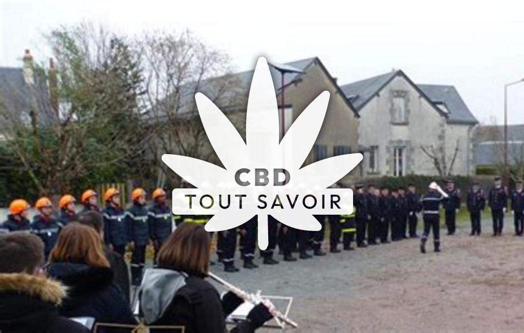 Village à Clere-les-Pins avec feuille Cannabis CBD