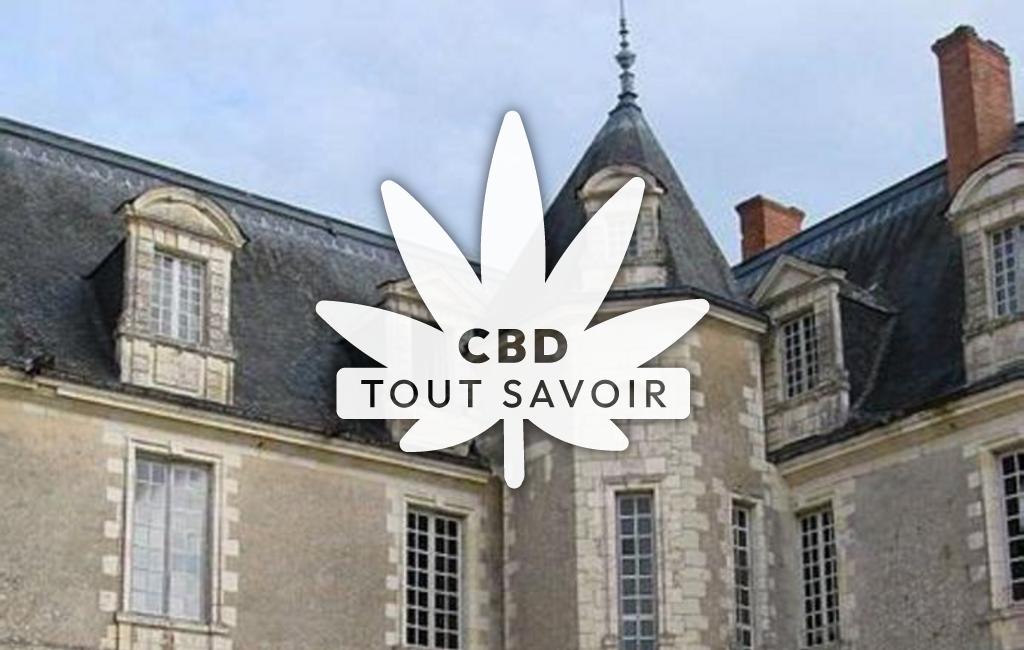 Village à Gizeux avec feuille Cannabis CBD