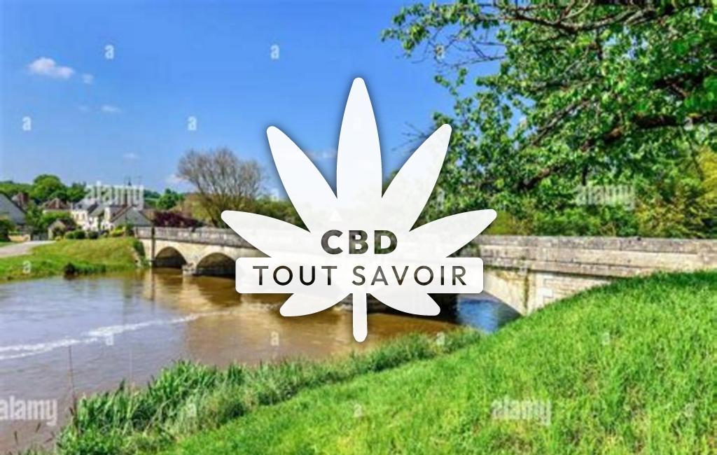 Village à Chaumussay avec feuille Cannabis CBD