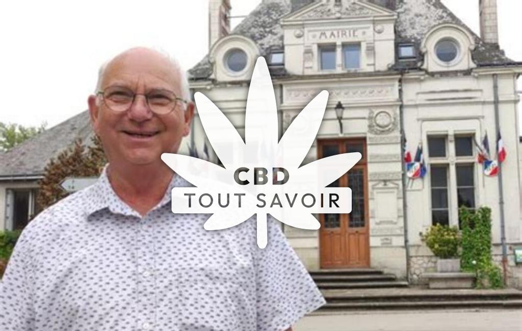 Village à Beaumont-Louestault avec feuille Cannabis CBD