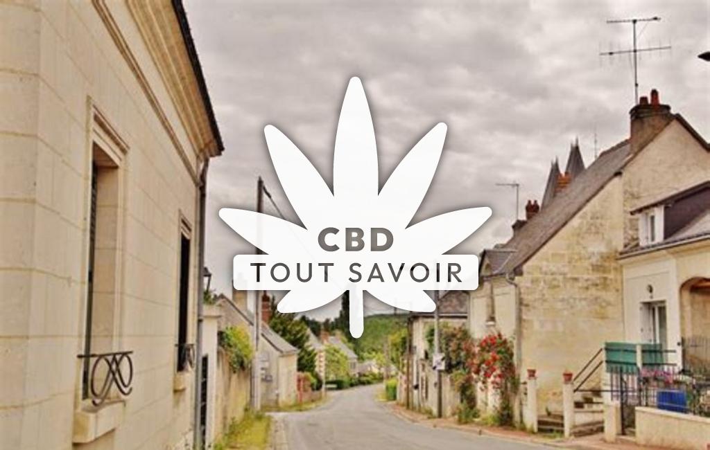 Village à Neuille-le-Lierre avec feuille Cannabis CBD
