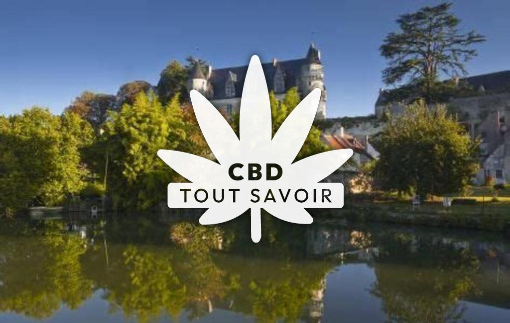 Village à Montresor avec feuille Cannabis CBD