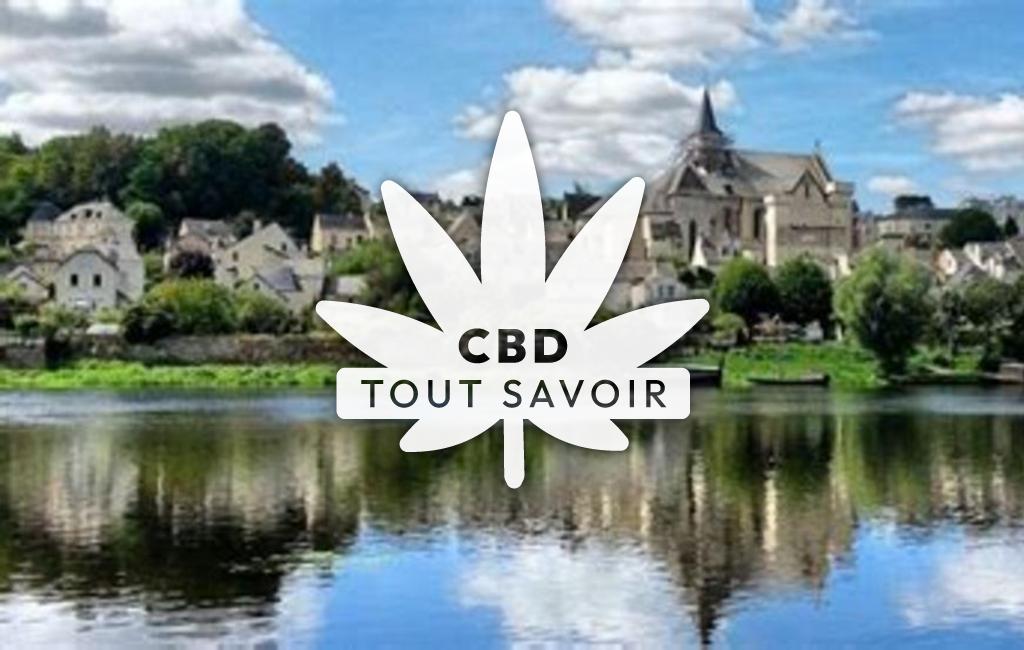 Village à Candes-Saint-Martin avec feuille Cannabis CBD