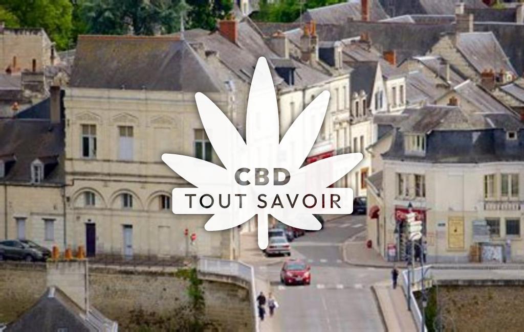 Village à Chinon avec feuille Cannabis CBD