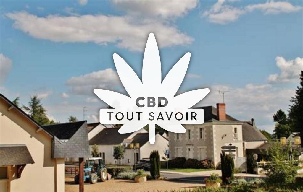 Village à Cravant-les-Coteaux avec feuille Cannabis CBD