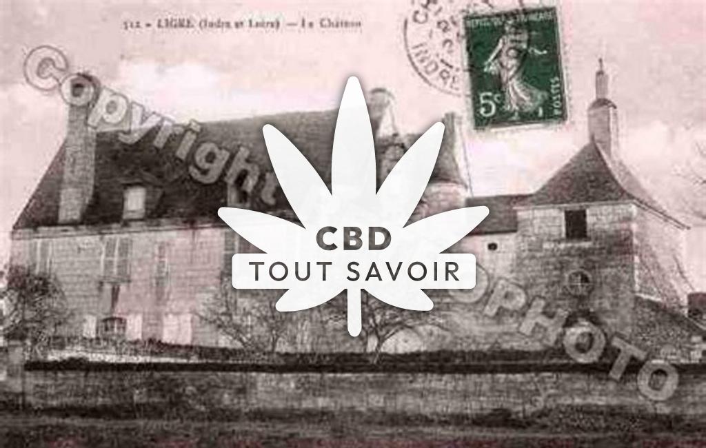 Village à Ligre avec feuille Cannabis CBD