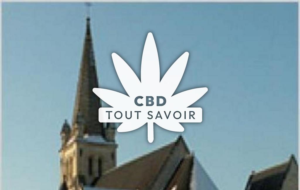 Village à Saint-Benoit-la-Foret avec feuille Cannabis CBD