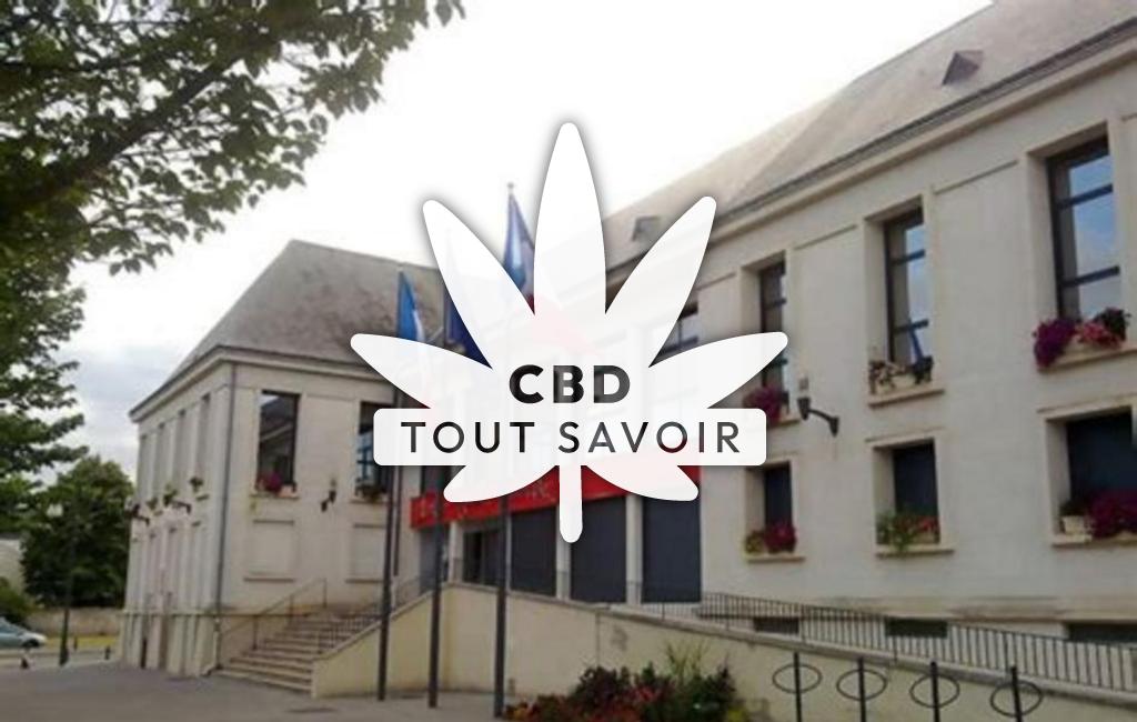 Village à La-Riche avec feuille Cannabis CBD