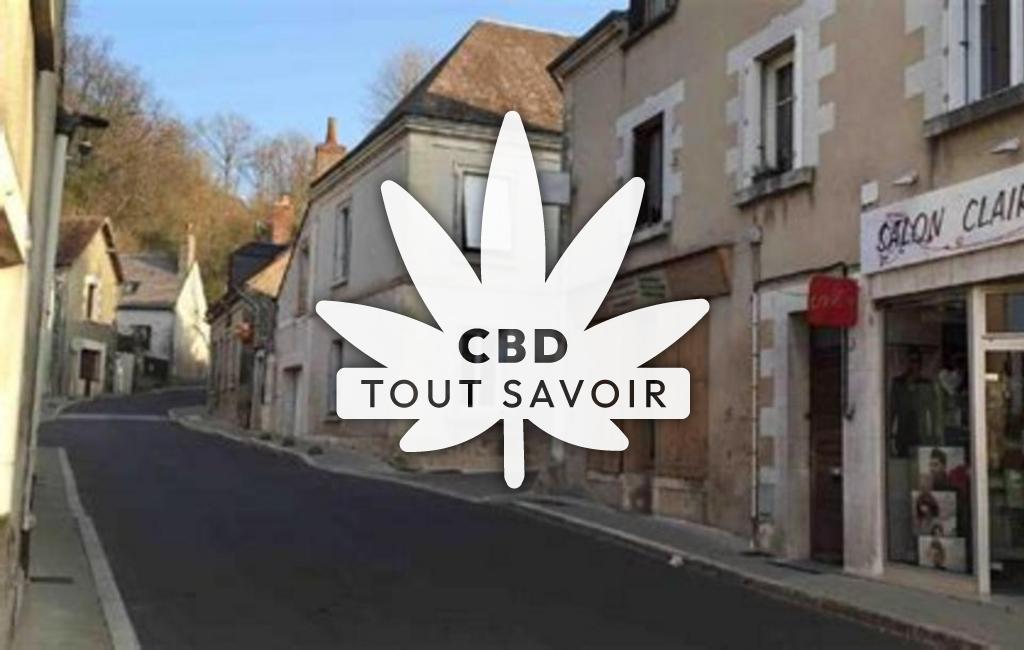 Village à Nazelles-Negron avec feuille Cannabis CBD