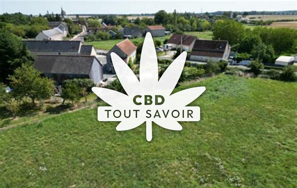 Village à Saint-Senoch avec feuille Cannabis CBD