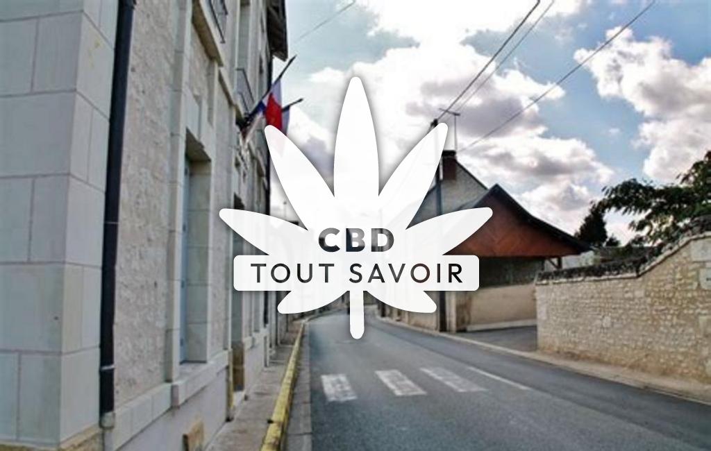 Village à Marcilly-sur-Vienne avec feuille Cannabis CBD