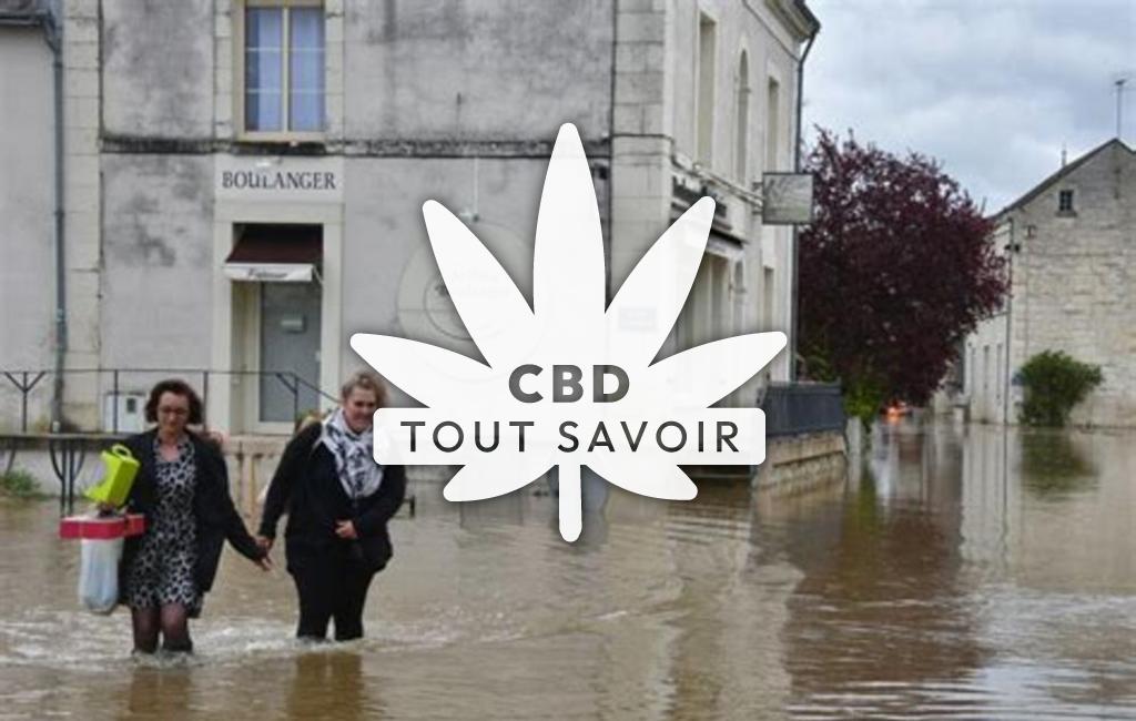 Village à Nouatre avec feuille Cannabis CBD