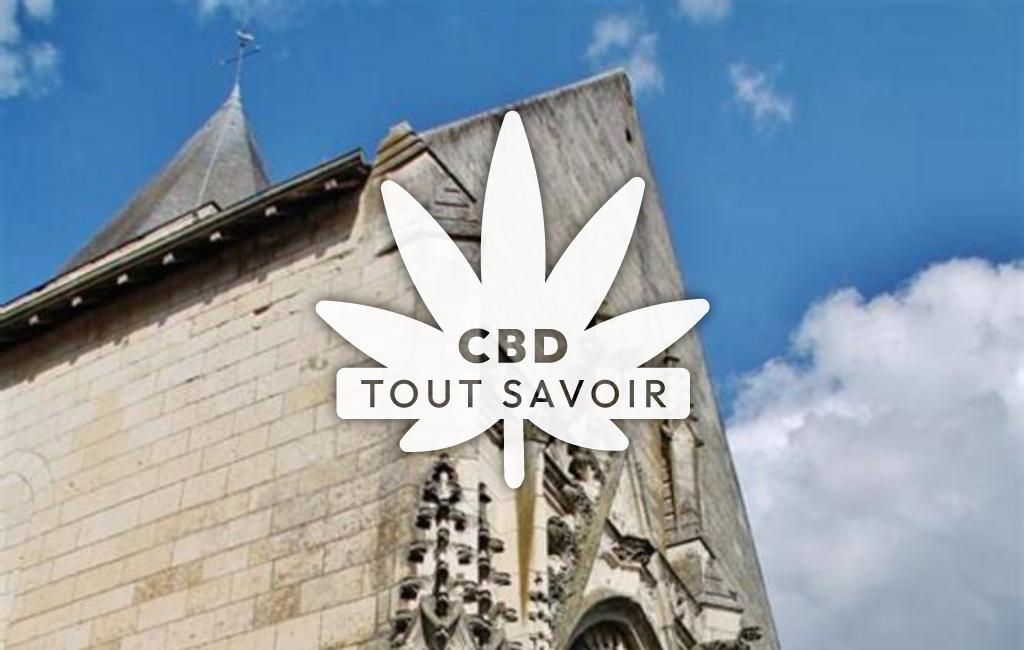 Village à Saint-Epain avec feuille Cannabis CBD