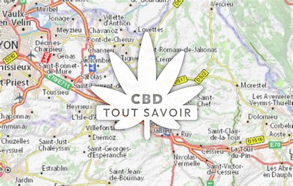 Village à Saint-Marcel-Bel-Accueil avec feuille Cannabis CBD