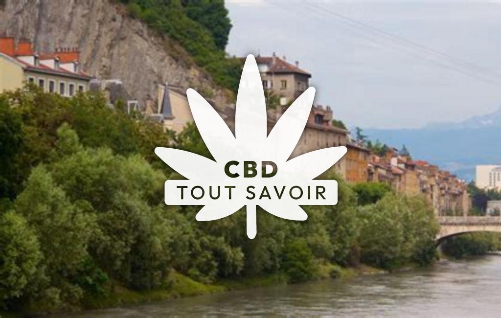 Village à Veurey-Voroize avec feuille Cannabis CBD
