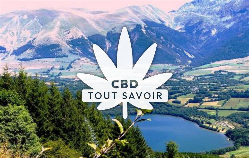 Village à Pierre-Chatel avec feuille Cannabis CBD