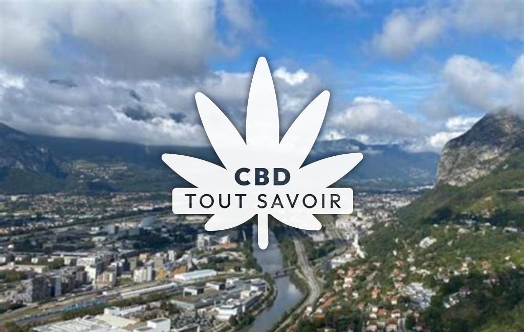 Village à Fontanil-Cornillon avec feuille Cannabis CBD