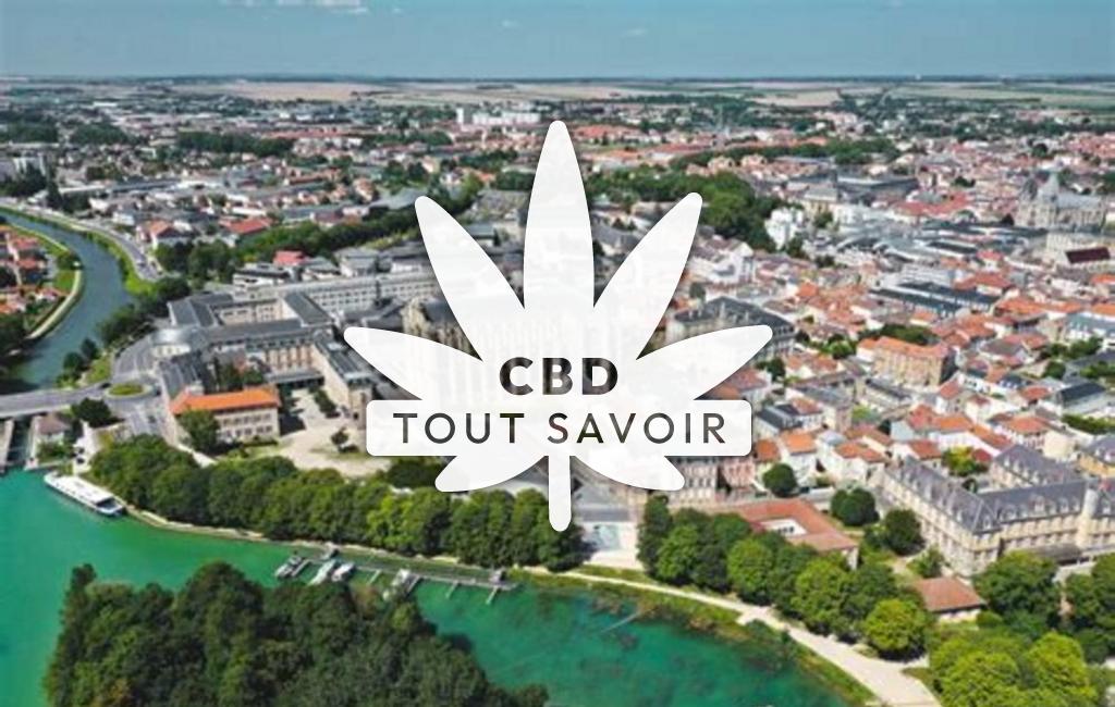 Village à Chalon avec feuille Cannabis CBD