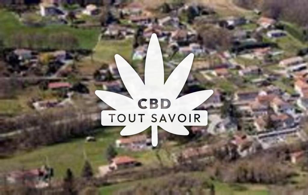 Village à Cour-Et-Buis avec feuille Cannabis CBD