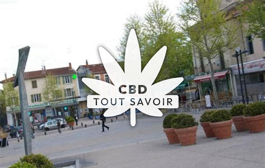 Village à MonSainteroux-Milieu avec feuille Cannabis CBD