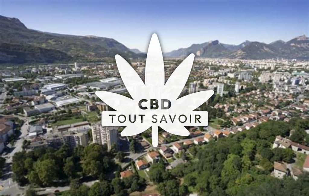 Village à Echirolles avec feuille Cannabis CBD
