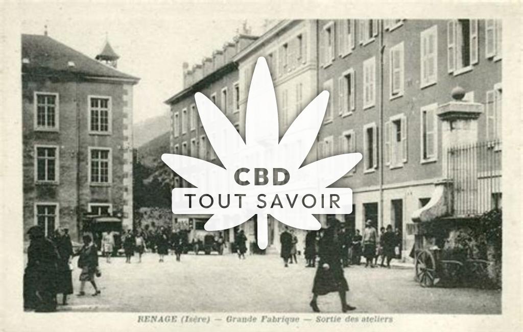 Village à Renage avec feuille Cannabis CBD