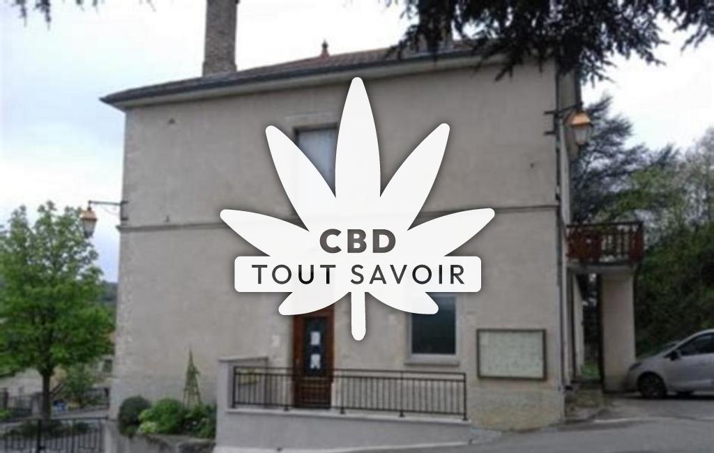 Village à Vernioz avec feuille Cannabis CBD
