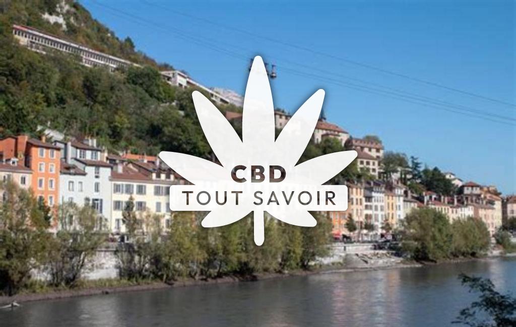 Village à Laval-en-Belledonne avec feuille Cannabis CBD