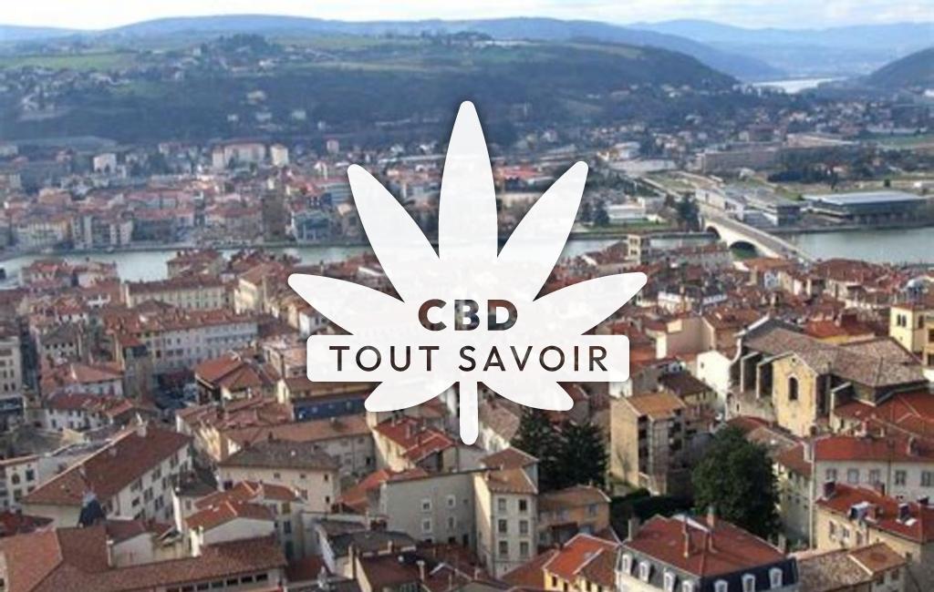 Village à Villette-de-Vienne avec feuille Cannabis CBD