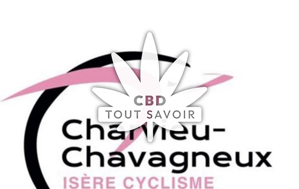 Village à Charvieu-Chavagneux avec feuille Cannabis CBD