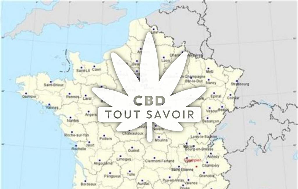 Village à Champier avec feuille Cannabis CBD
