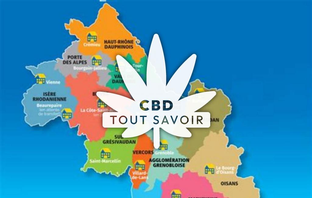 Village à Porte-des-Bonnevaux avec feuille Cannabis CBD