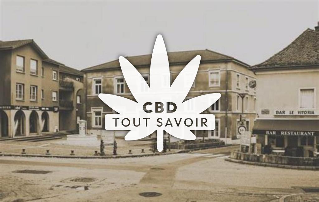 Village à Anthon avec feuille Cannabis CBD