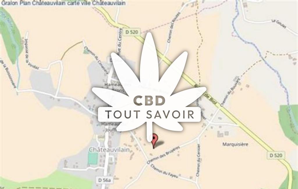 Village à Chateauvilain avec feuille Cannabis CBD
