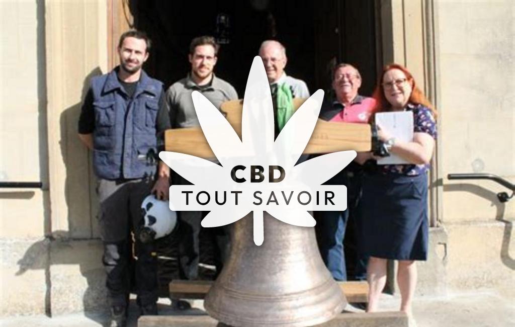 Village à Serezin-de-la-Tour avec feuille Cannabis CBD