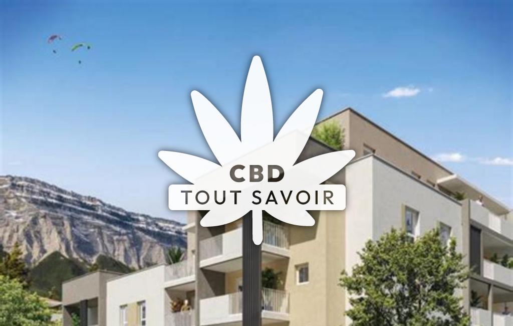 Village à Montbonnot-Saint-Martin avec feuille Cannabis CBD