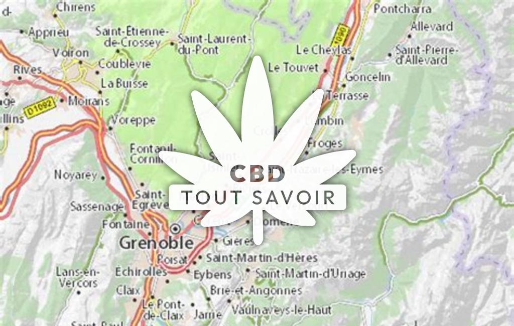 Village à Saint-Nazaire-les-Eymes avec feuille Cannabis CBD