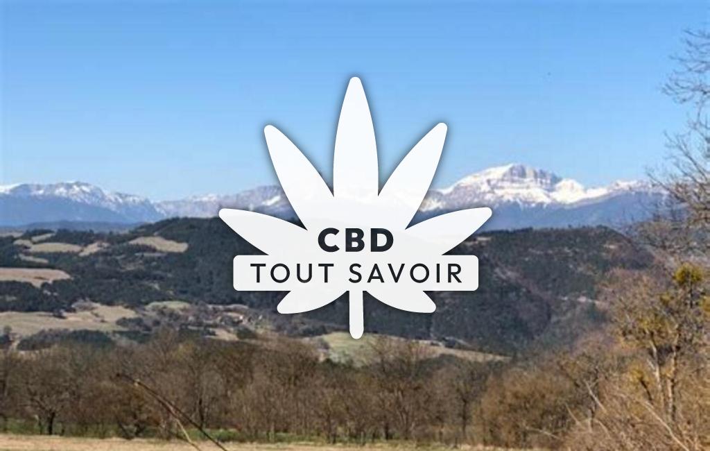 Village à Saint-Laurent-en-Beaumont avec feuille Cannabis CBD