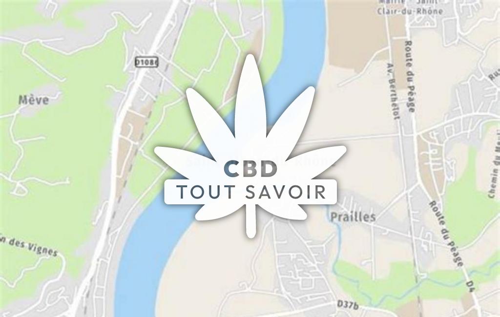 Village à Saint-Alban-du-Rhone avec feuille Cannabis CBD