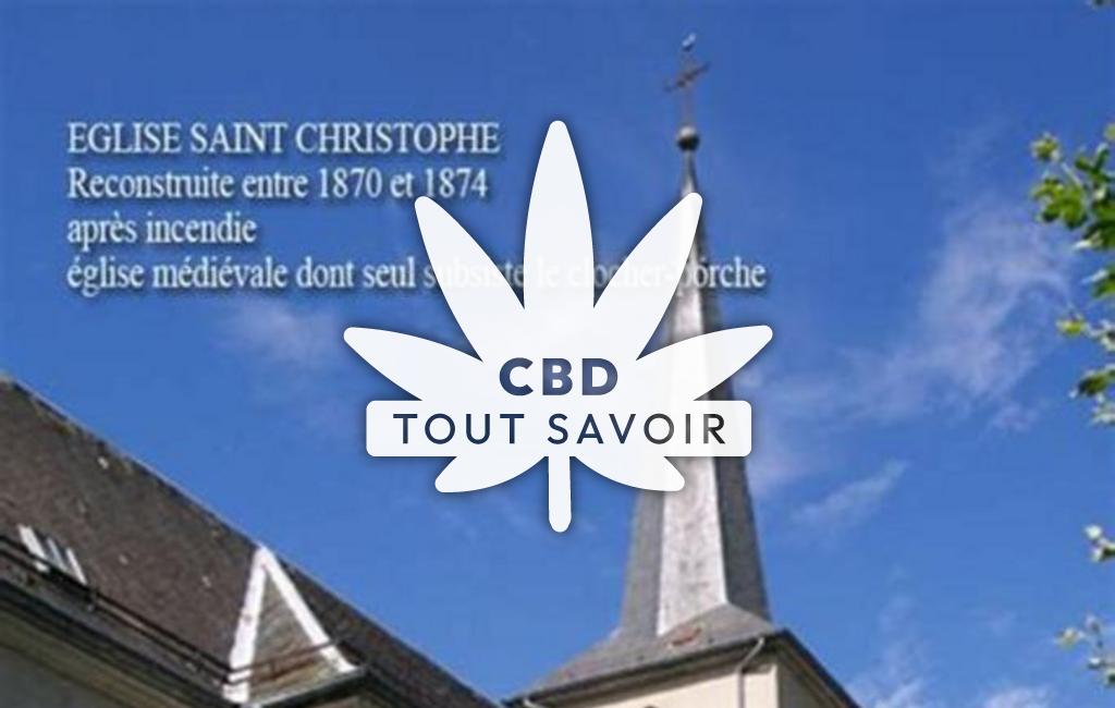 Village à Saint-Christophe-sur-Guiers avec feuille Cannabis CBD