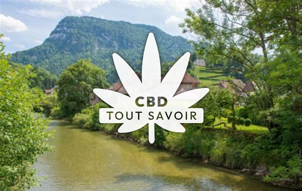 Village à Saint-Laurent-du-Pont avec feuille Cannabis CBD