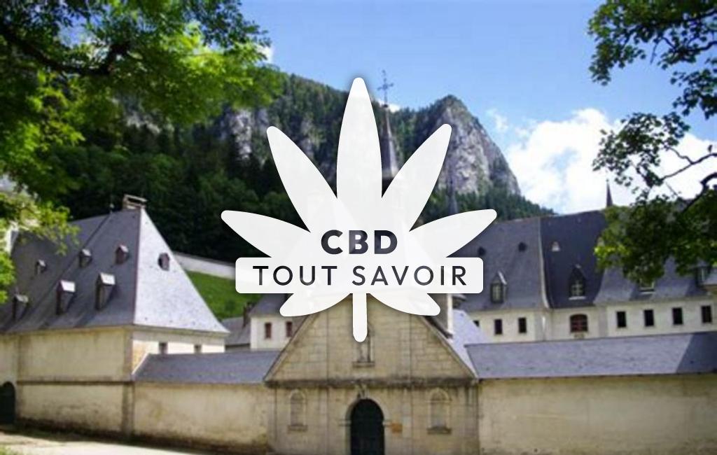 Village à Saint-Pierre-de-Chartreuse avec feuille Cannabis CBD