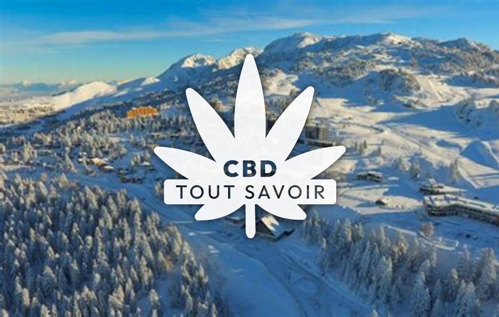 Village à Chamrousse avec feuille Cannabis CBD